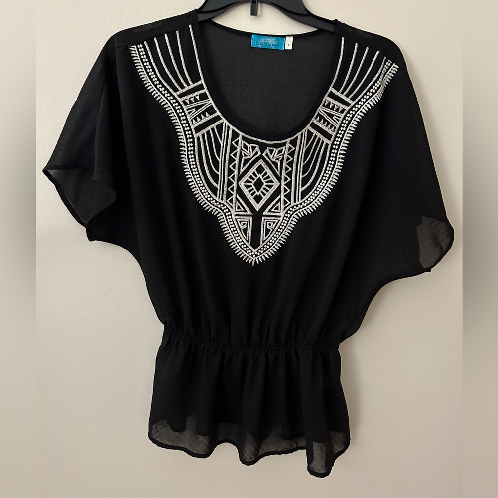 Boho Drapey Top in Size Small